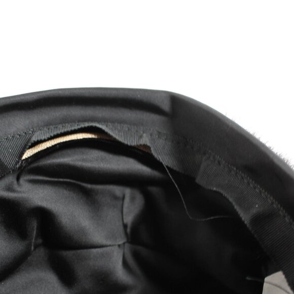 Vintage 1960s Black Sateen & Mink Fur Pillbox Hat Glamorous Old Hollywood Style main image 7